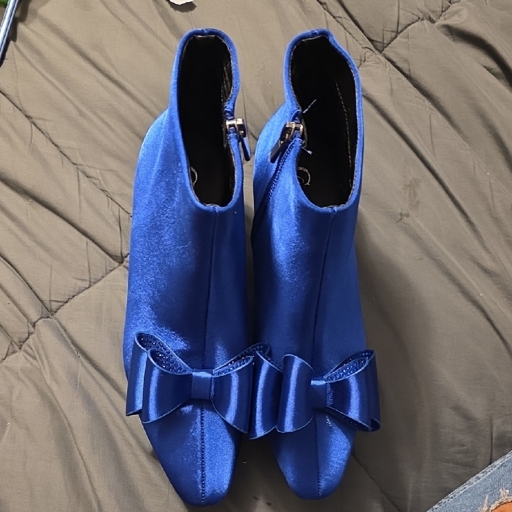 C COMFORT ELEGANT BLUE BOOTS WITH BOW